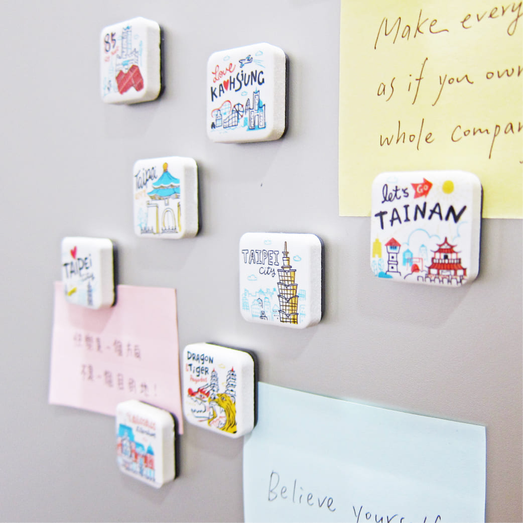 【在庫限り】瓷磚磁鐵-台灣小吃（タイルマグネット　台湾グルメ）